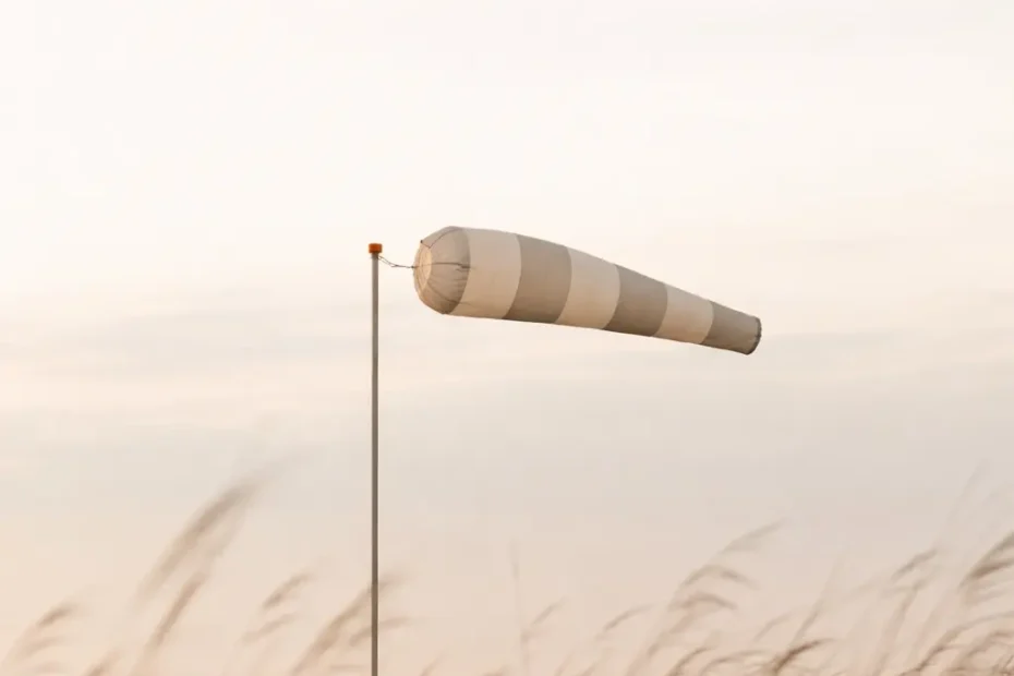 Windsack im Wind in ruhiger Landschaft – Kontrolle gibt keine Sicherheit